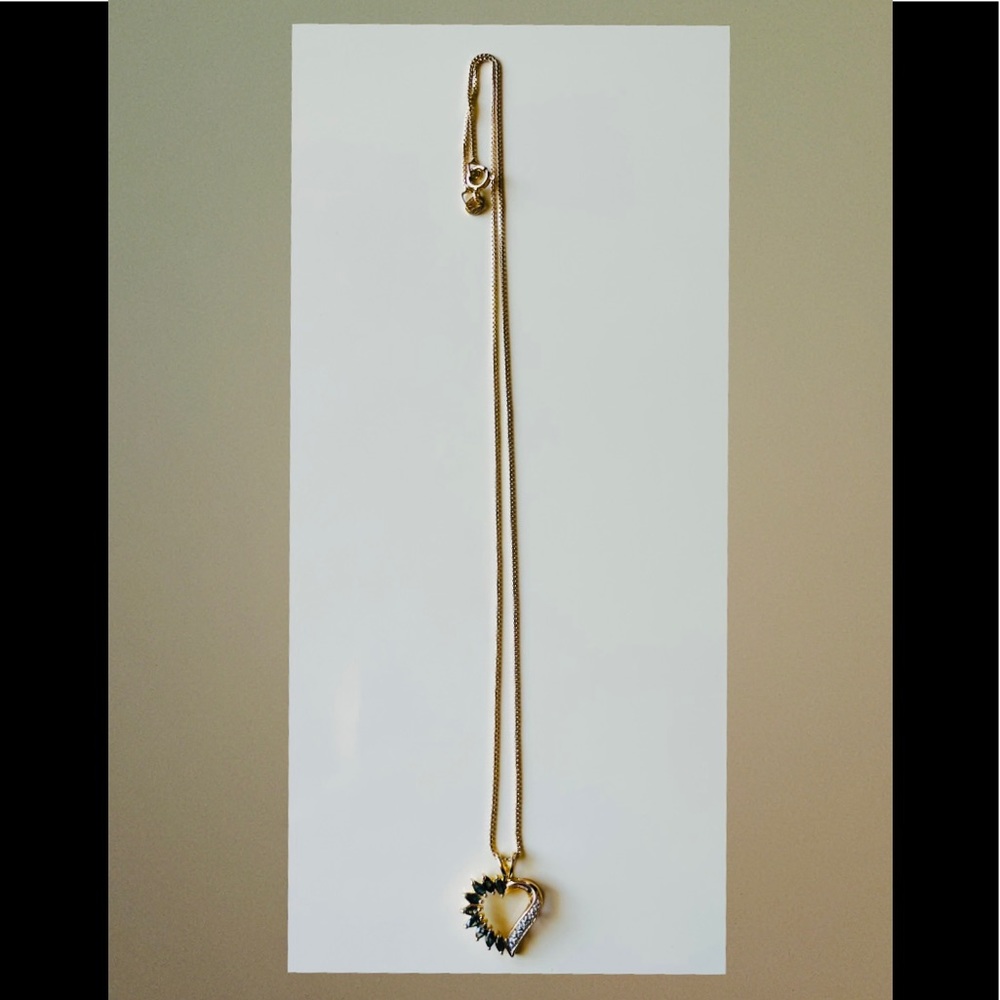 New Gold filled on 925 Sterling Silver Heart Pendant Necklace
